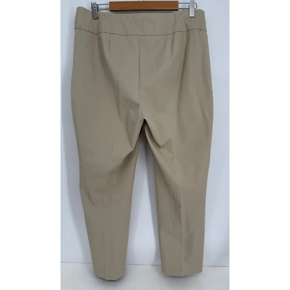 Chicos Fabulously Slimming Ankle Pants Tan Khaki Pull On Stretch Sz 2 (L) - Picture 6 of 12